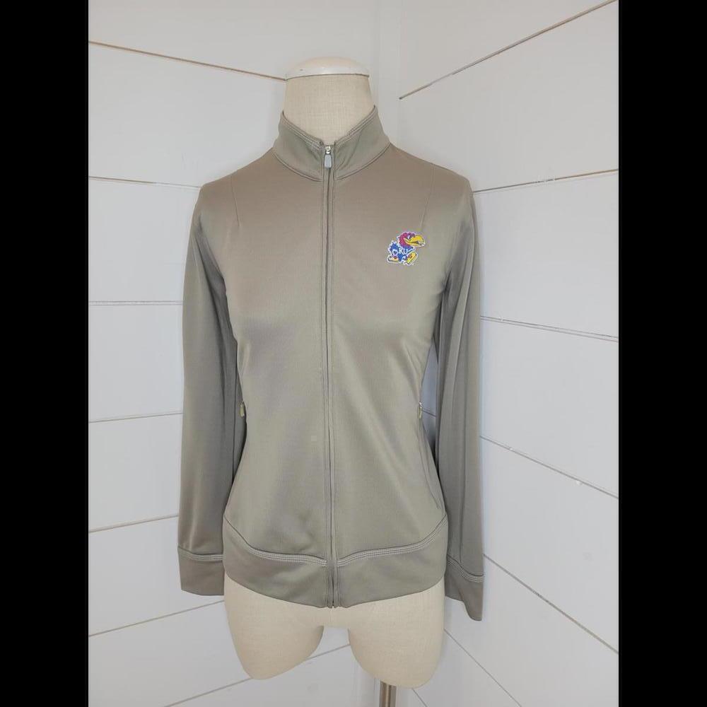 Kansas State KU Jayhawks ADIDAS medium tan/grey performance jacket